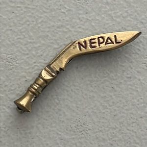 Nepal Sword Khukuri Kurkuri sword or knife Brass tie clip